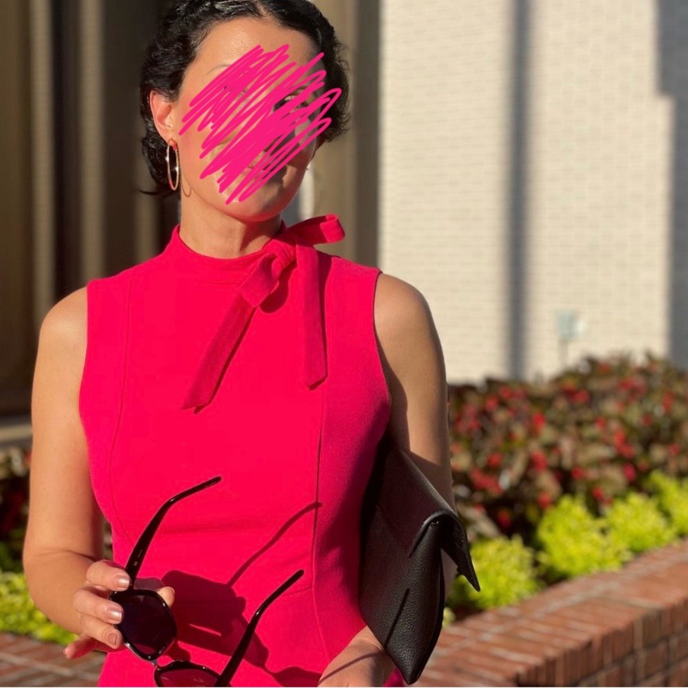 Nwt/nwot Calvin Klein Vibrant Pink Dress - Picture 2 of 8